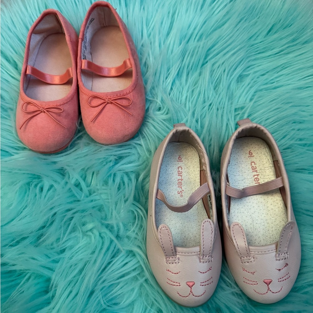 TWO Pairs of Shoes, Carter’s & H&M, Bunny Ballet Flats, Size 6